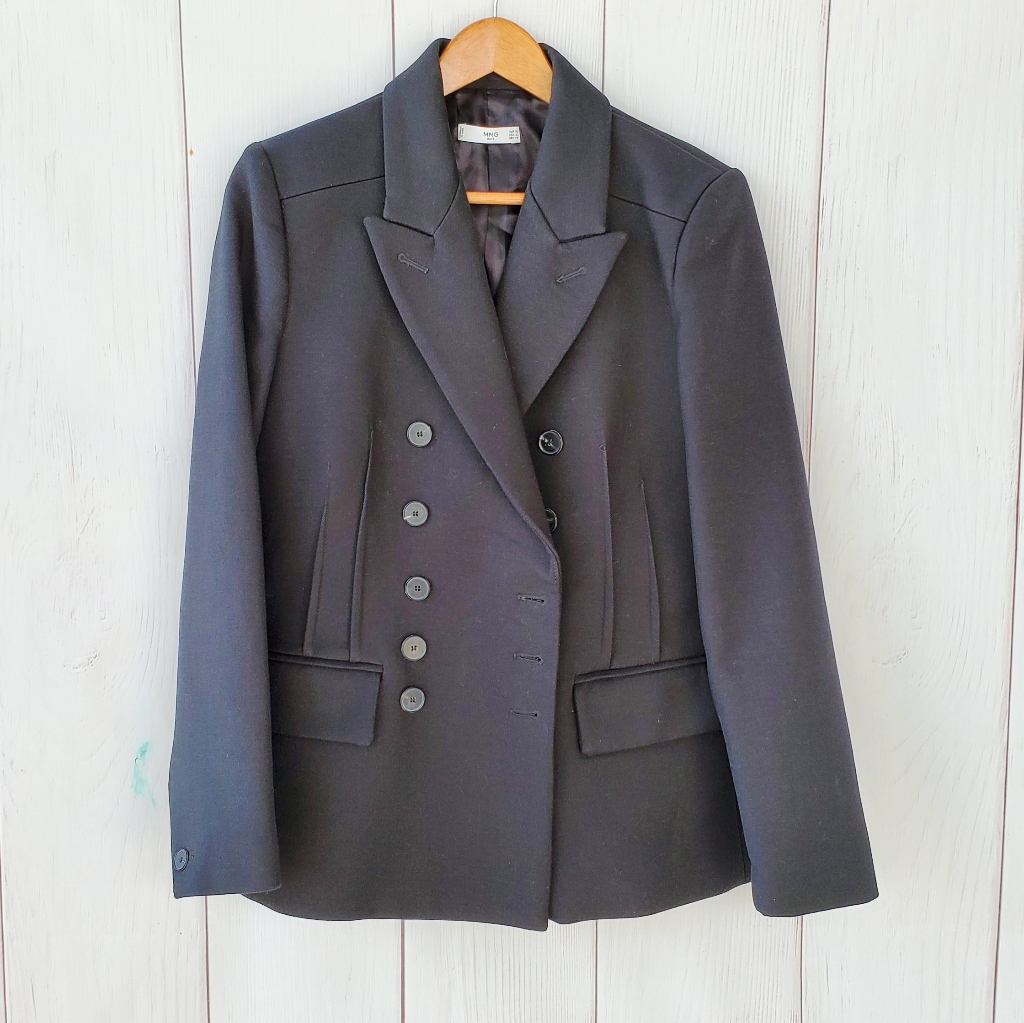 Mango Deep Green Double Breasted Blazer